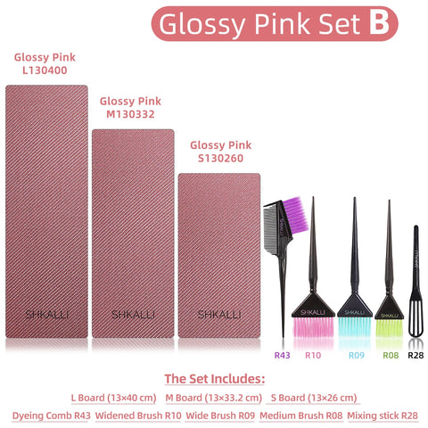 SHKALLI Professional Carbon Fibre Hair Balayage Board and Brush Set Hair Dyeing Tool Kit for Hairdressers