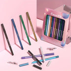 CmaaDu 12 Pcs Set of Waterproof Eyeliner Pens with Shimmering Effects - Includes Eyeshadow Durable and Easy to Color Highlighter