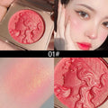 3D Orange Highlighter Embossed Blush Palette Long-Lasting Shimmer Powder Pink Coral Rouged For Cheeks Eyes Smooth Cosmetics