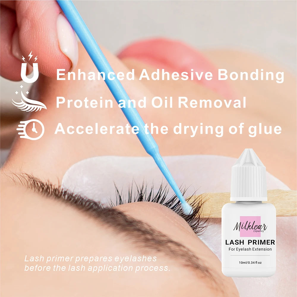 10ml Eyelash Glue Primer for Lash Extensions Longer Retention Lash Extension Primer Natural Oil and Protein Oil Remover