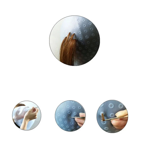 Reusable Silicone Hair Coloring Highlighting Cap With Hook Needle Pro Hair Color Dye Set Frosting Dyeing Tools Beauty Salon