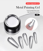 BORN PRETTY 5ml Metallic Painting Gel Polish Strong Silver Effection Nail Art Soak Off Gel Nail Polish Silver Mirror Gel