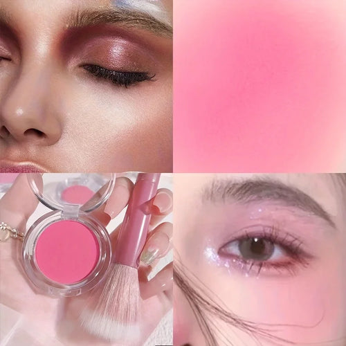 Brighten Face Blush Palette Face Contouring Face Blusher Cheek Tint Cheek Rouge Waterproof Monochrome Matte Female Makeup 1pc