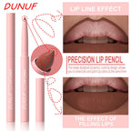 Matte Lip Liner Pencil Set 12 Colors Lip Contour Lipstick Waterproof Non-transfer Highly Pigmented Nude-pink Daily&Party Makeup