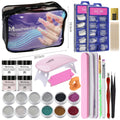 Complete Nail Art Kit with LED Nail Lamp & Manicure Set for Beginners Multi-Color Glitter, French Tips,Nail Drill Tools Included