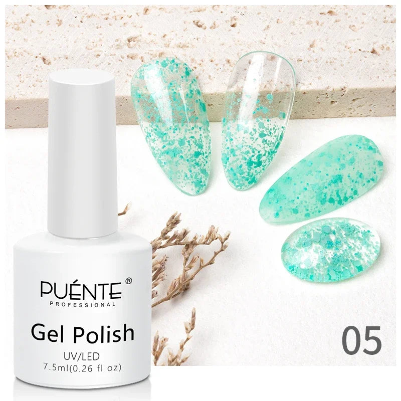 PUETNE 7.5ML Amber Moonlight Cat Magnetic Gel Nail Polish Winter Nails Jelly Glass Cat Eye Soak Off UV Semi-Permanent Varnish