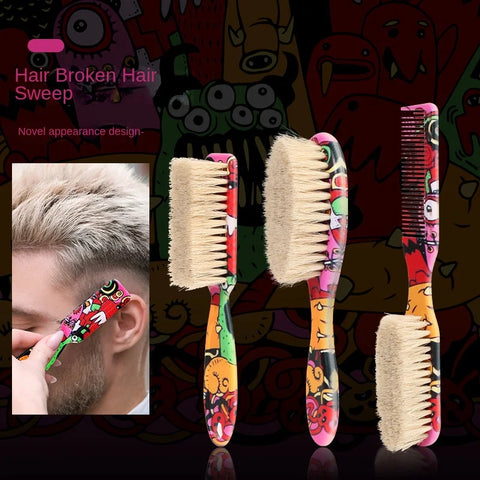 New Professional Barber Hair Cleaning Brush Men Horse Hair Bristle Beard Brush Hairdressing Neck Duster Broken Hair Remove Tools