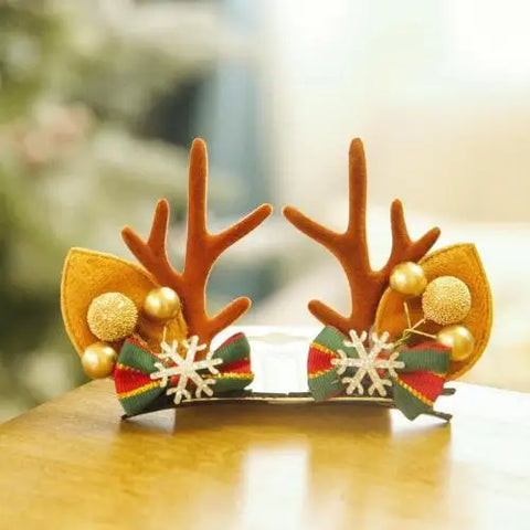 Christmas Hair Clips for Women Girls Antler Deer Ear Hairpin Hairgrips Kids New Year Barrettes Hair Accessories Jewelry