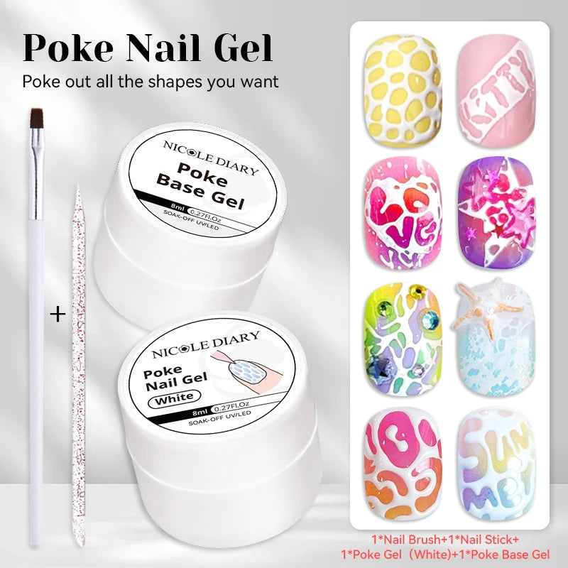 NICOLE DIARY White Non Stick Hand Extension Gel Nail Polish For 3D Shaping Carving Flower DIY Nail Art Extension Acrylic