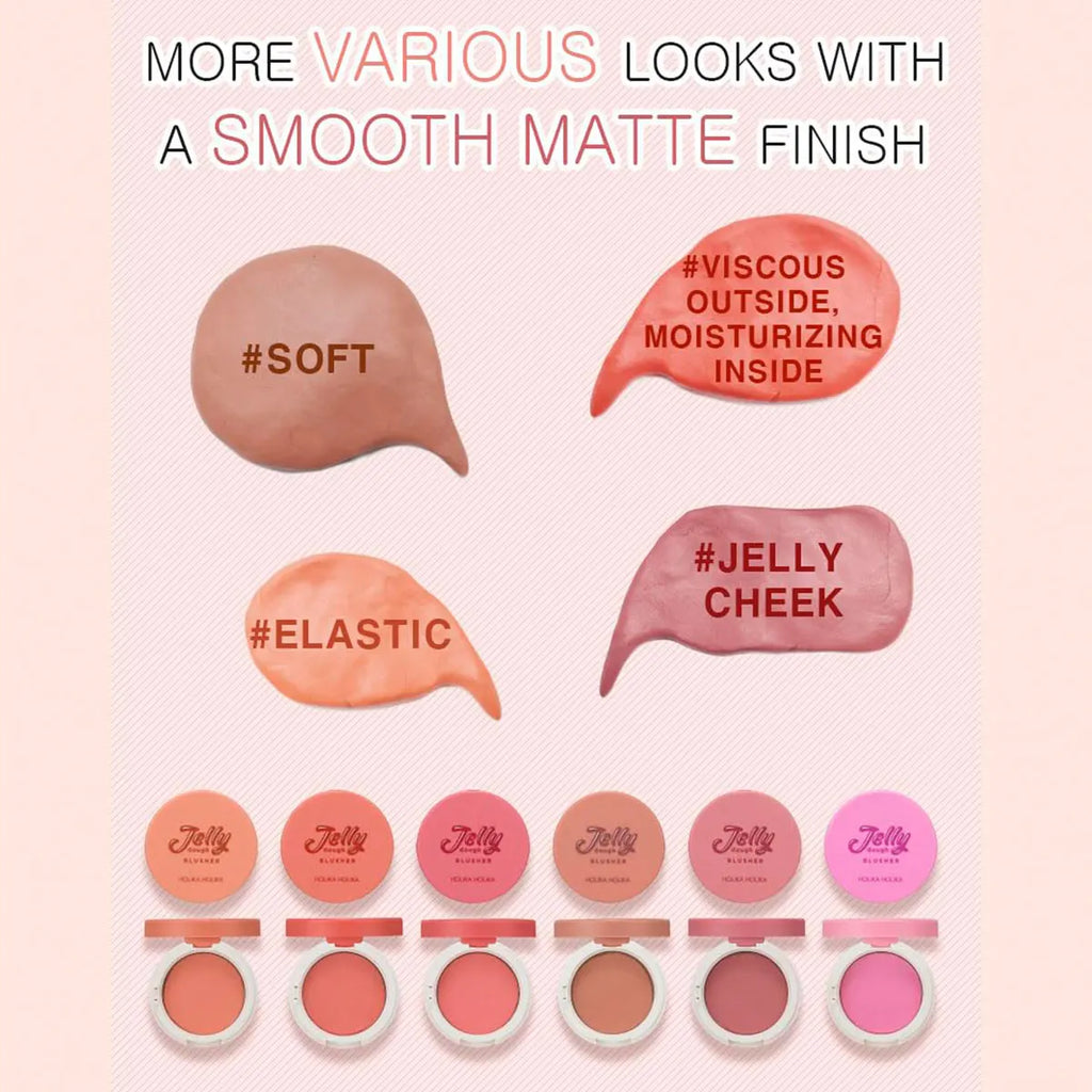 HOLIKA HOLIKA Jelly Dough Blusher,Gel Texture,Hydrating&Non-Sticky,Smooth&Blendable,Natural&Sheer Finish,K-Beauty,Korean Makeup