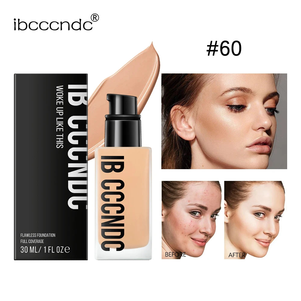 Liquid Foundation Concealer Face Naturally Matte Oil-Control Waterproof Foundation 30Ml 6 Colors Optional Cosmetic