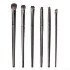 6pcs Black Eye Makeup Brushes Set Professional Contouring Eyeshadow Eyeliner Brush Portable Blending Facial Beauty Cosmetic Tool
