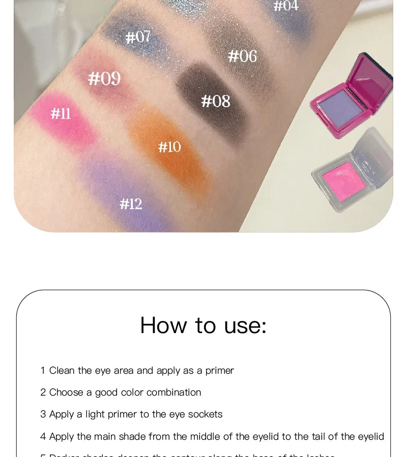 HERORANGE youth monochrome makeup eye shadow ins pearlescent fine flash natural delicate mashed potato eye shadow plate