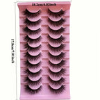 Fluffy False Eyelashes Wispy Lashes 3D Volume Strip Lashes D Curl Fake Eyelashes with Clear Band Eye Lashes