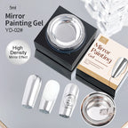 AS 5ml Silver Metallic Painting Liner Gel Polish Super Bright Mirror Gel Nail Polish Semi Permanent Lines French Nail
