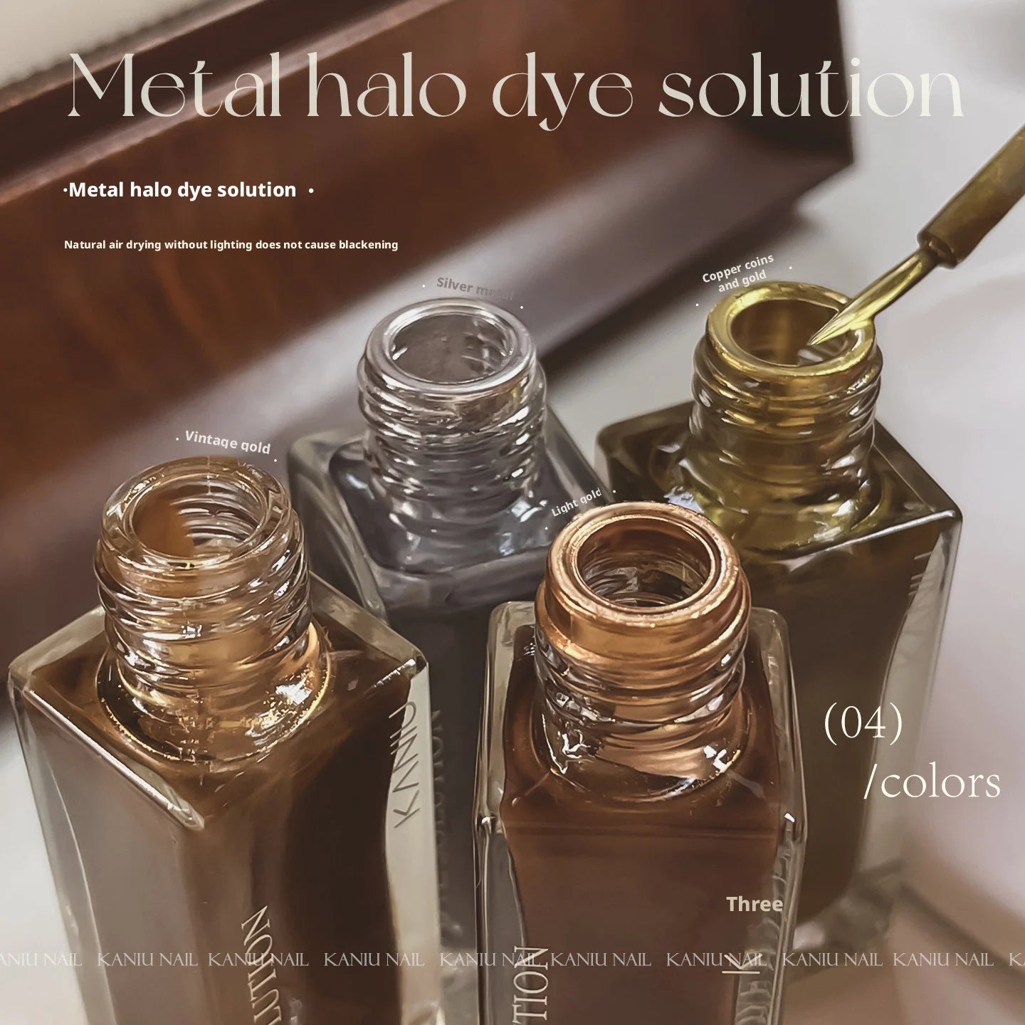 Kanui Metal Gradient Nail Polish - New Quick-Dry Ultra-Shiny Gold & Silver Mirror Finish Gradient Polish