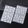 3D White Flower Nail Art Stickers Cute Floral Adhesive Sliders Acrylic Decoration Decals DIY Nail Charms Adhesive Accessories