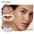 1PC  Waterproof Pressed Powder Foundation,Matte Finish, Full Coverage, Non-Sticky, for All Skin Types, Light to Medium Tone