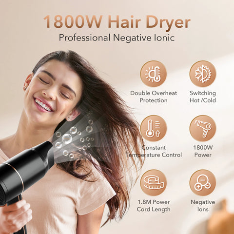 Sejoy 1800W Electric Hair Dryer 110v Hair Dryer Personal Hair Care Styling Negative Ion Tool Constant Anion Hair Dryers