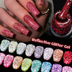 7ml Champagne Gold Sliver Reflective Nail Gel Polish Sparkling Shining Glitter Pink Red Nail Supplies Semi Permanent Gel Varnish