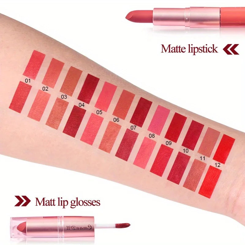 4pcs Matte Liquid Lipstick Set Waterproof Long-Lasting Easy to Apply Stain-Resistant Durable Lip Gloss for Perfect Lip Makeup