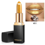 Mermaid Maggie Lipstick 9 Colors Long Lasting Shiny Metallic Lipsticks Pearls Changing Warm Gold Plated Women Lip Cosmetics