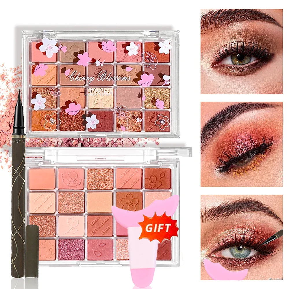20-Color Eyeshadow Palette with Glitter, Shimmer, and Matte Finishes – Instagram Makeup Palette