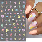 1pcs Sakura Flower 3D Nail Stickers White Cherry Blossom Nail Art Decals Spring Summer Adhesive Slider Decor Wedding Manicure