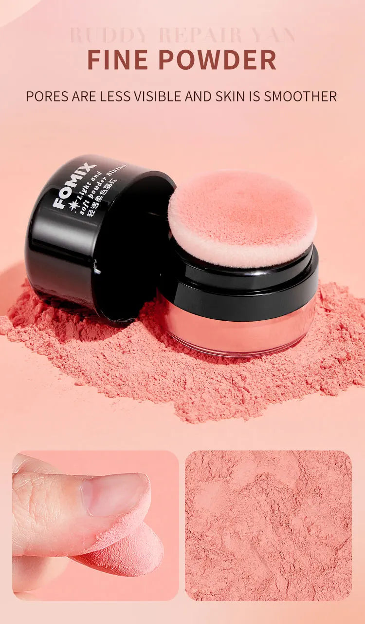 FOMIX Loose Powder Air Cushion Blush Long Last High Pigment Soft Misty Matte Face Blusher Natural Colors For Cheek