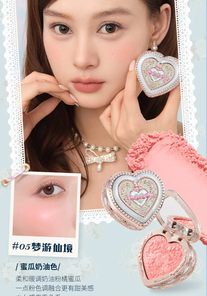 Flower Know Bunny Garden Embossed Blush Smooth Long-lasting All-Day Face Enhancing Makeup Blush Cream For Cheek