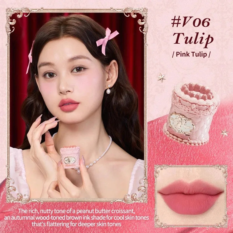 Flower Know Strawberry Rococo Cloud Liquid Lipstick Cream Lip Glaze Matte Milk Tea korean Makeup Long Lasting Lipgloss