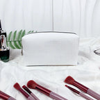 New Waffle Cosmetic Bag, Personalized Monogrammed Toiletry Bag, Embroidered Make Up Bag,Bridesmaid Makeup Bag, Wedding Gifts