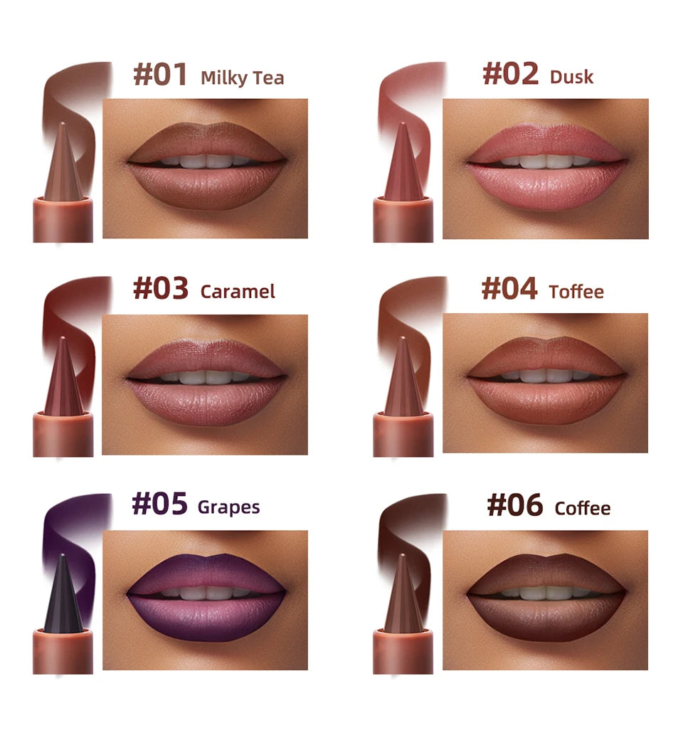 Matte Lip Makeup Kit 2pcs Waterproof Long Lasting Lip Liner and Lip Oil Combo Red Brown Pink Nude Tones Lipstick Set