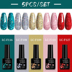 LILYCUTE 4/5Pcs/Set 7ML Nude Pink Gel Nail Polish and Translucent Jelly Nail Art Gel Semi Permanent Soak Off Design Manicure Set
