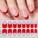 14/16Tips Full Cover Gradient Nail Stickers Multi Color Self Adhesive Slider No Need UV Lamp Cured Press ON Nail Decal