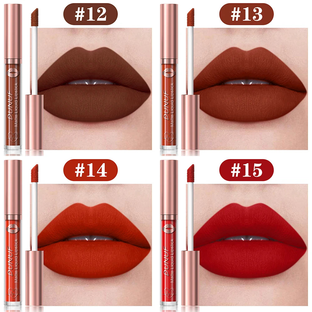 DUNUF Lip Gloss And Lip Oil Set 2-Piece Long-Lasting Waterproof Matte Moisturizing Non-Fading Lipstick Collection