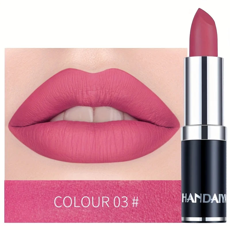 Matte Lipstic Long-Lasting, High-Pigment Velvet Finish, Smooth & Non-Drying Formula, Multiple Bold Shades for All Skin Tone
