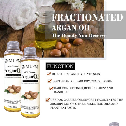 100% Pure Organic Moroccan Argan Oil For Hair, Skin, Nails, Cuticles, Face, Beards Cold Pressed, Unscented Soft Skin Bright Hair