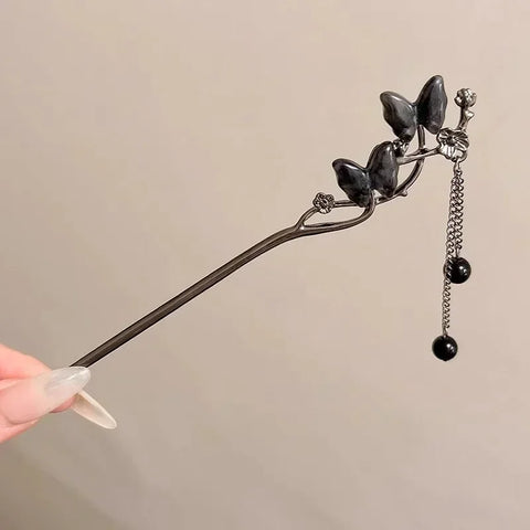 high-end feel,Antique style hair accessory, women's hairpin,   black Chinese style hairpin, retro styl