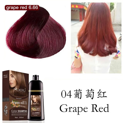 Mokeru Natural Organic Brown Hair Color Permanent Hair Coloring Shampoo Long Lasting Hair Dye Shampoo For Women Professional Dye