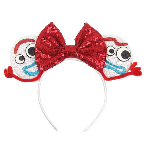 Disney Mickey 3.3"Velvet Ears Headband For Girls Soft Bow Hairband Halloween Festival Party Christmas DIY Hair Accessories