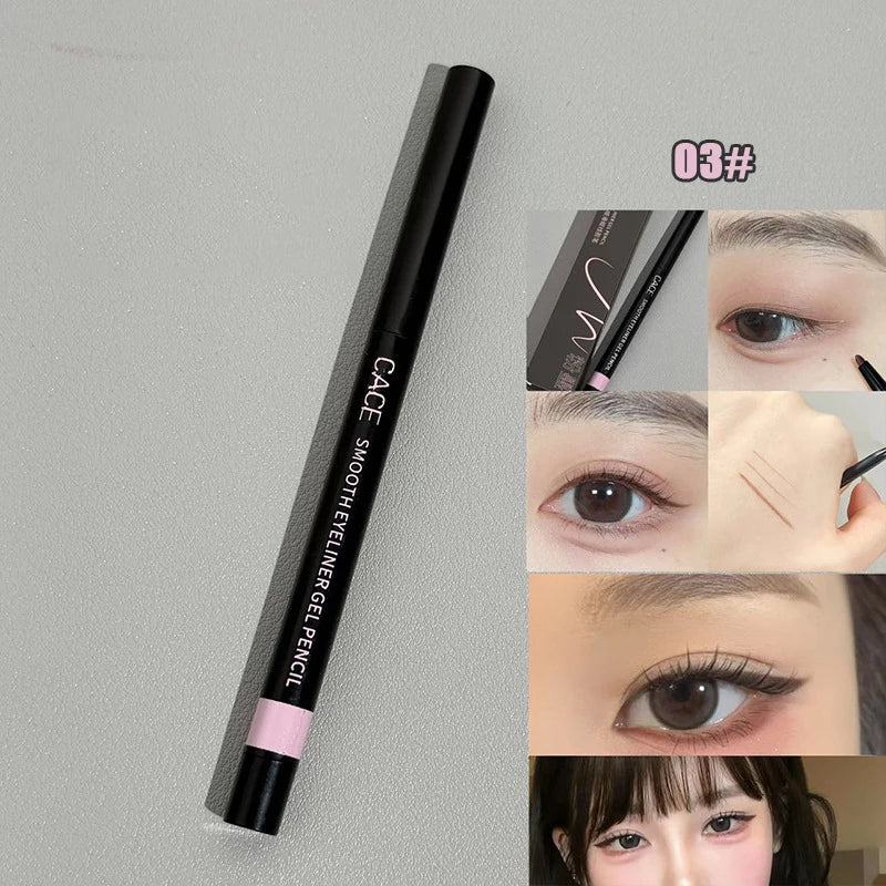 Wine Red Brown Eyeliner Gel Pencil Waterproof Long-lasting Ultra-Fine Matte Brown Eye Liner Pen Easy Wear Eyes Makeup Cosmetics