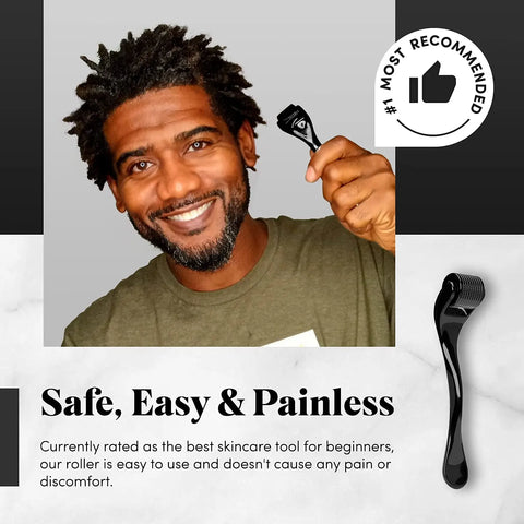 Natural Shea Beard Conditioning Oil Soften Strengthen Beard Sandalwood Scent 30ml and Gently Roller For Men Facial Hair Massage