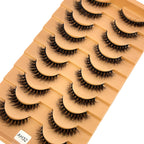 10 pairs of Russian striped eyelashes fluffy artificial mink eyelashes 3D fake eyelashes Russian curly eyelashes fake eyelashes