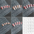 5 Sheets French Cheese Nail Stickers Decoration Self-Adhesive Hollow Lace Nail Art Decals Butterfly Star Shape DIY Nail Art Tool
