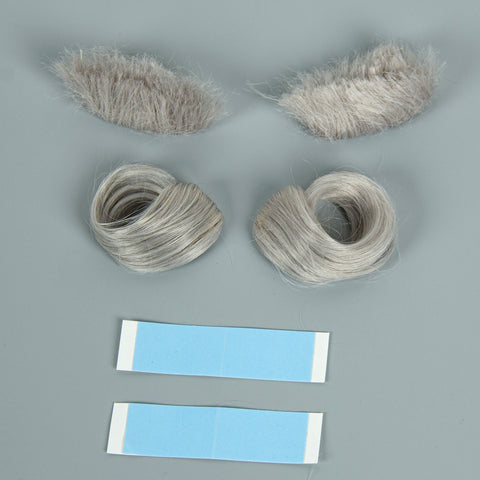 REEWES Christmas Santa Claus Hair Wig+Beard Set Cosplay Accessory Blonde synthetic  Wig For Men Halloween Dress Costume