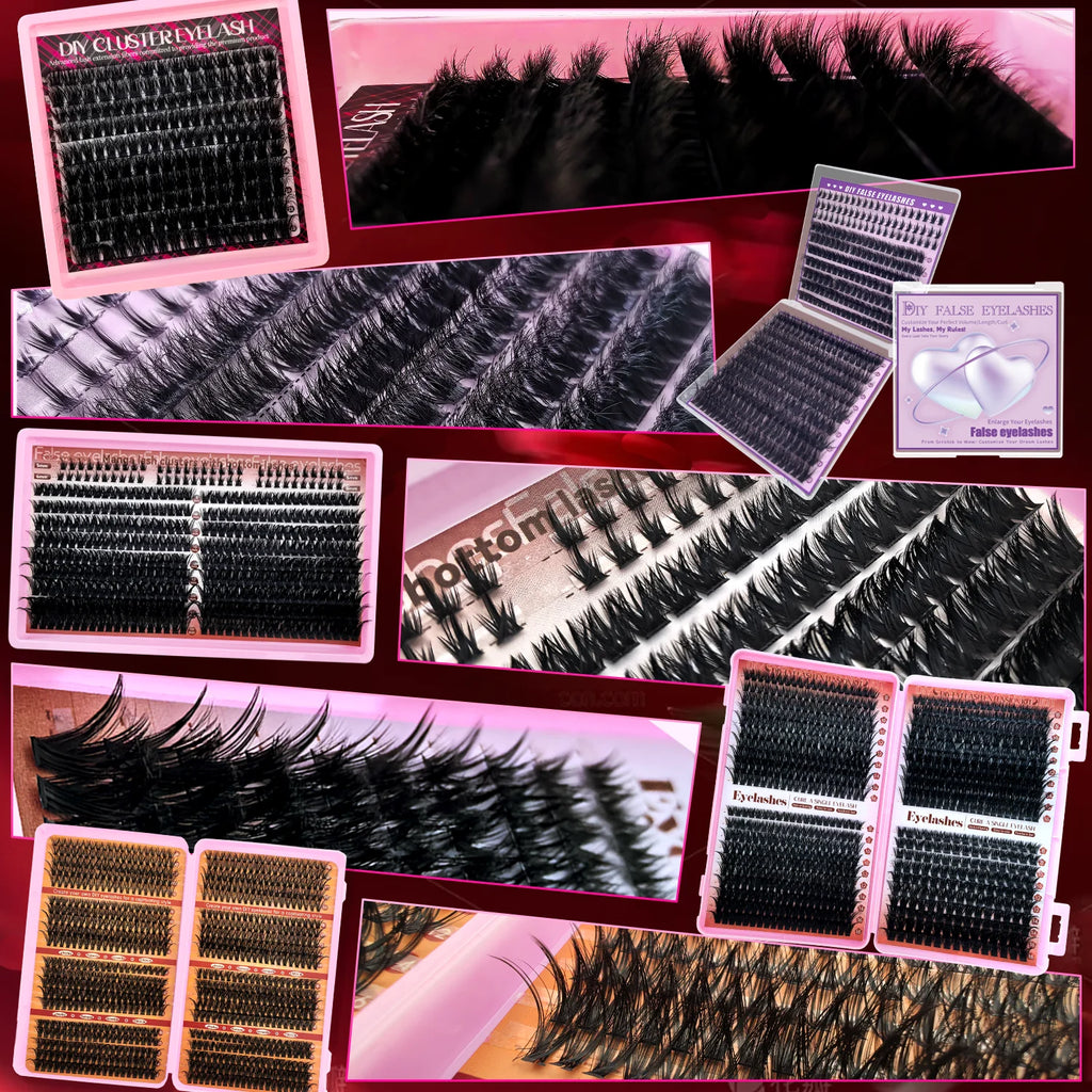 170/400/402/800PCS Eyelash Cluster Kit Multiple Combination From Natural to Dense Mixed Density Daily Makeup Party & Dramatic