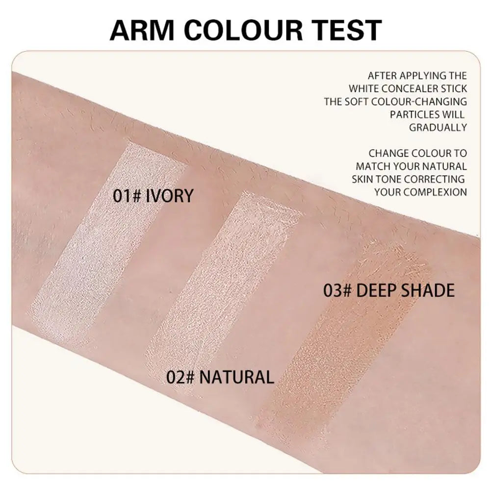 COLOR CHANGING Foundation Stick Solid Temperature-changing 2headed Eraser Foundation Stick Nose Shadow Repair Brighten Concealer