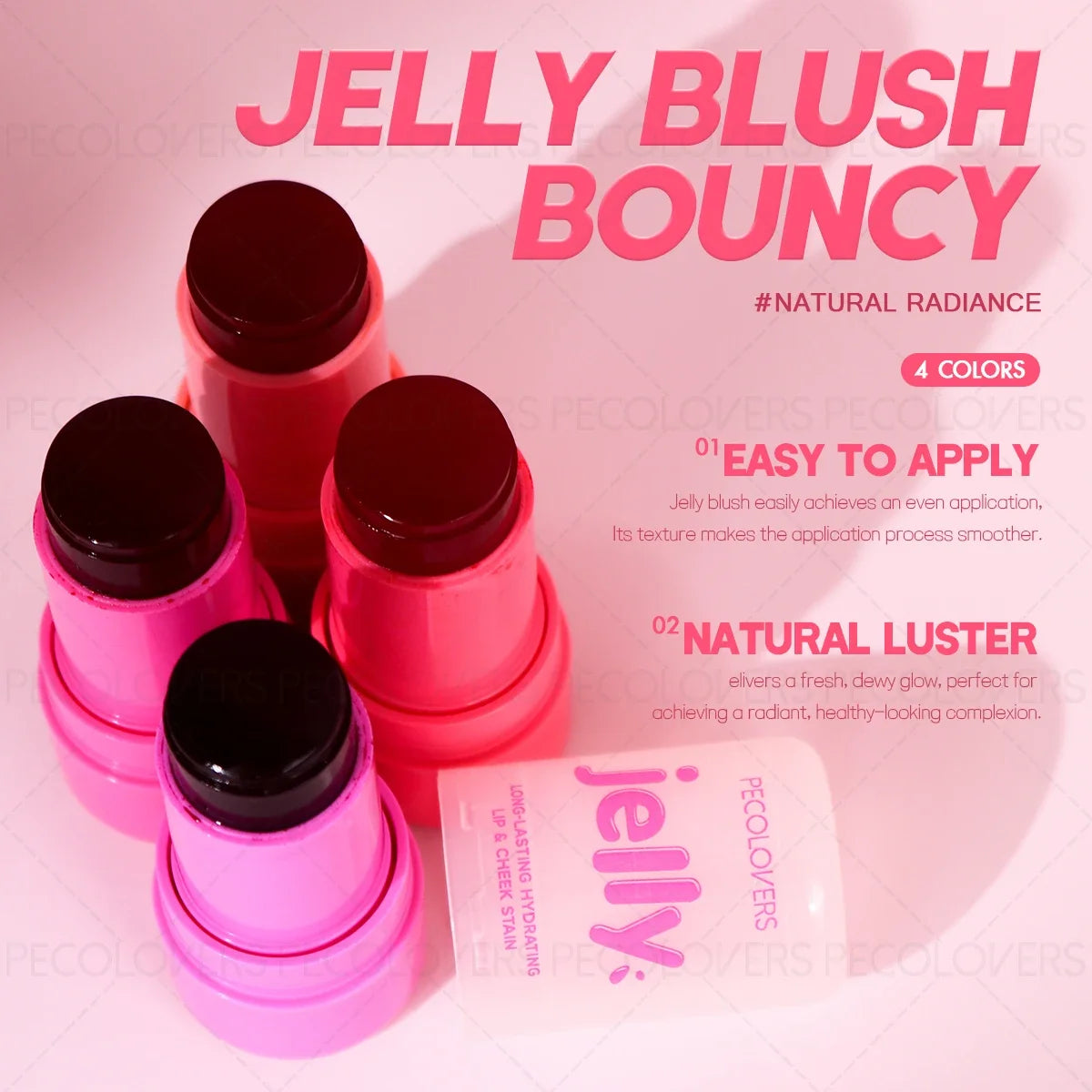 Christmas 1PC Multifunctional Jelly Blush Stick - Silky Smooth Nude Makeup, Perfect Holiday Gift for Women