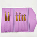 6PCS False Eyelash Tweezers Set For Fake Fan Lashes Extensions Planting Eyebrow Clip Eyelashes Tongs Makeup Nail Tools Kit